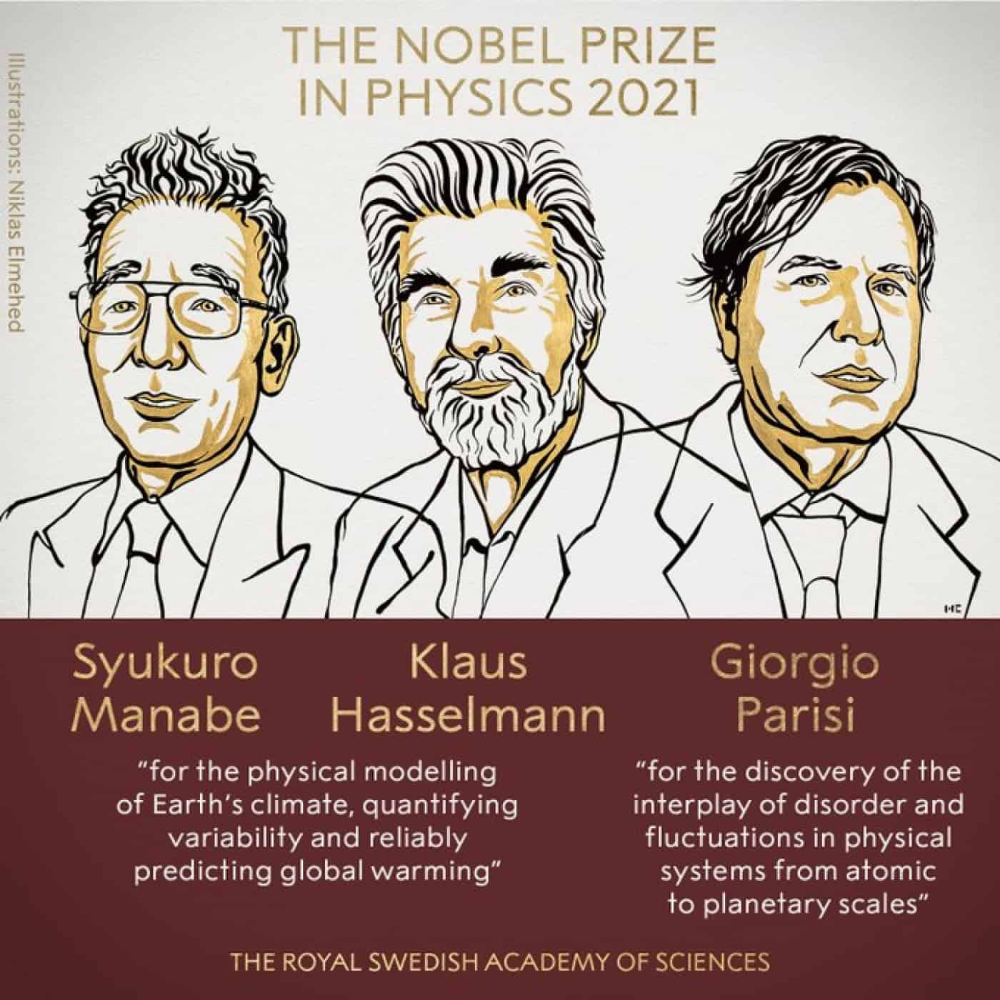 Nobel da Física atribuído a Syukuro Manabe, Klaus Hasselmann e Giorgio Parisi&nbsp;