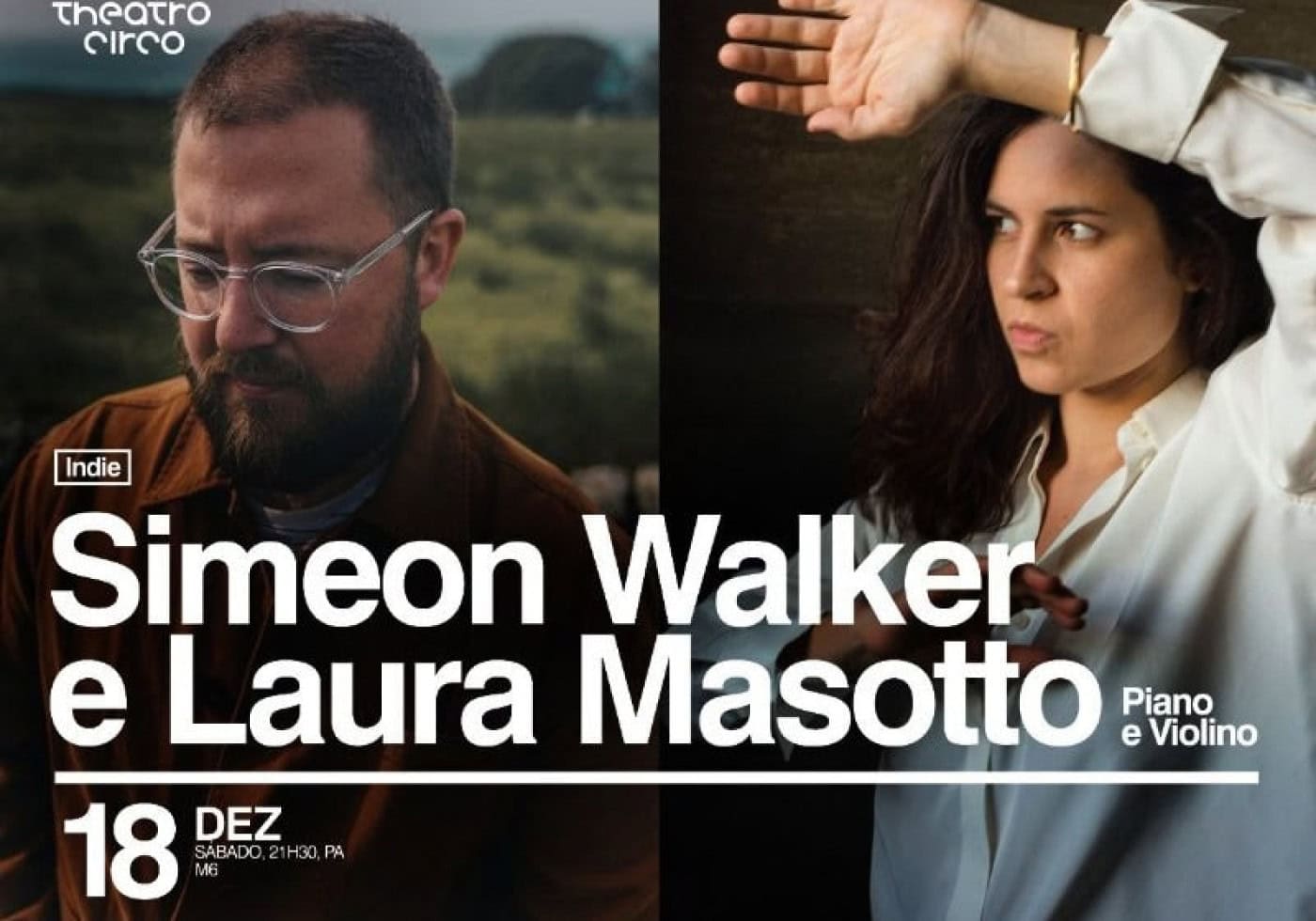 Simeon Walker e Laura Masotto atuam no Theatro Circo este sábado