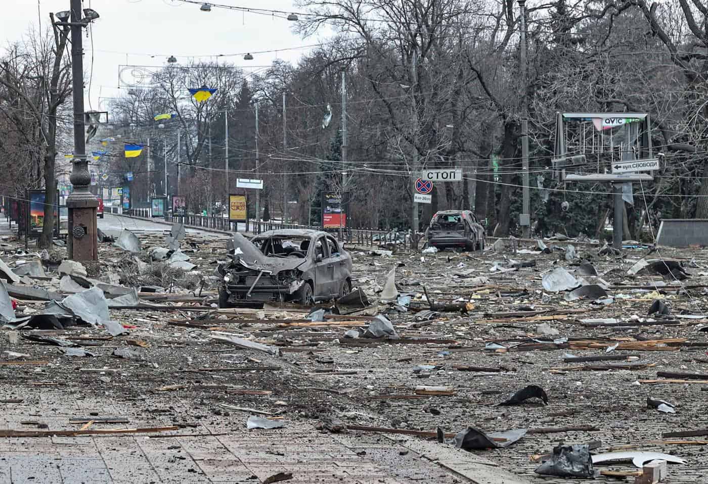 Pelo menos dez mortos em ataque ao centro de Kharkiv&nbsp;