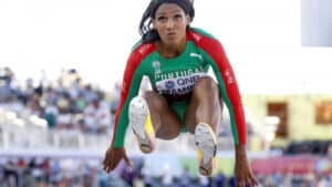 Patrícia Mamona na final do triplo salto com melhor marca do ano&nbsp;