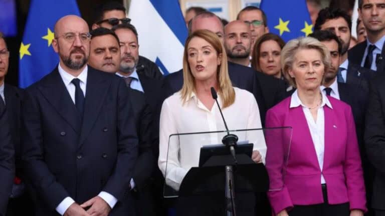 Von der Leyen e Metsola visitam esta 6.ª feira Israel em solidariedade com as vítimas&nbsp;