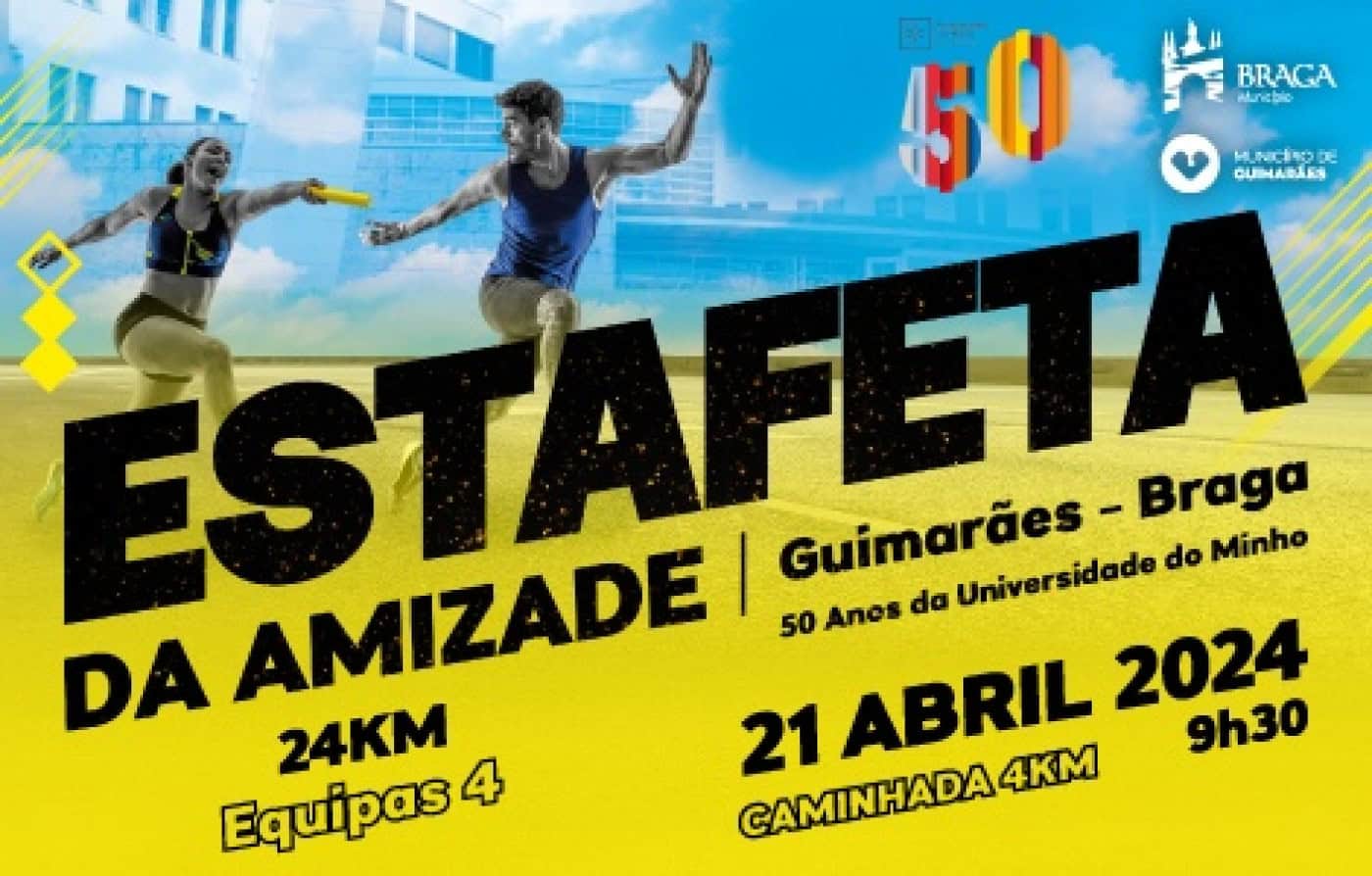 A 21 de abril há uma estafeta da amizade entre Braga e Guimarães