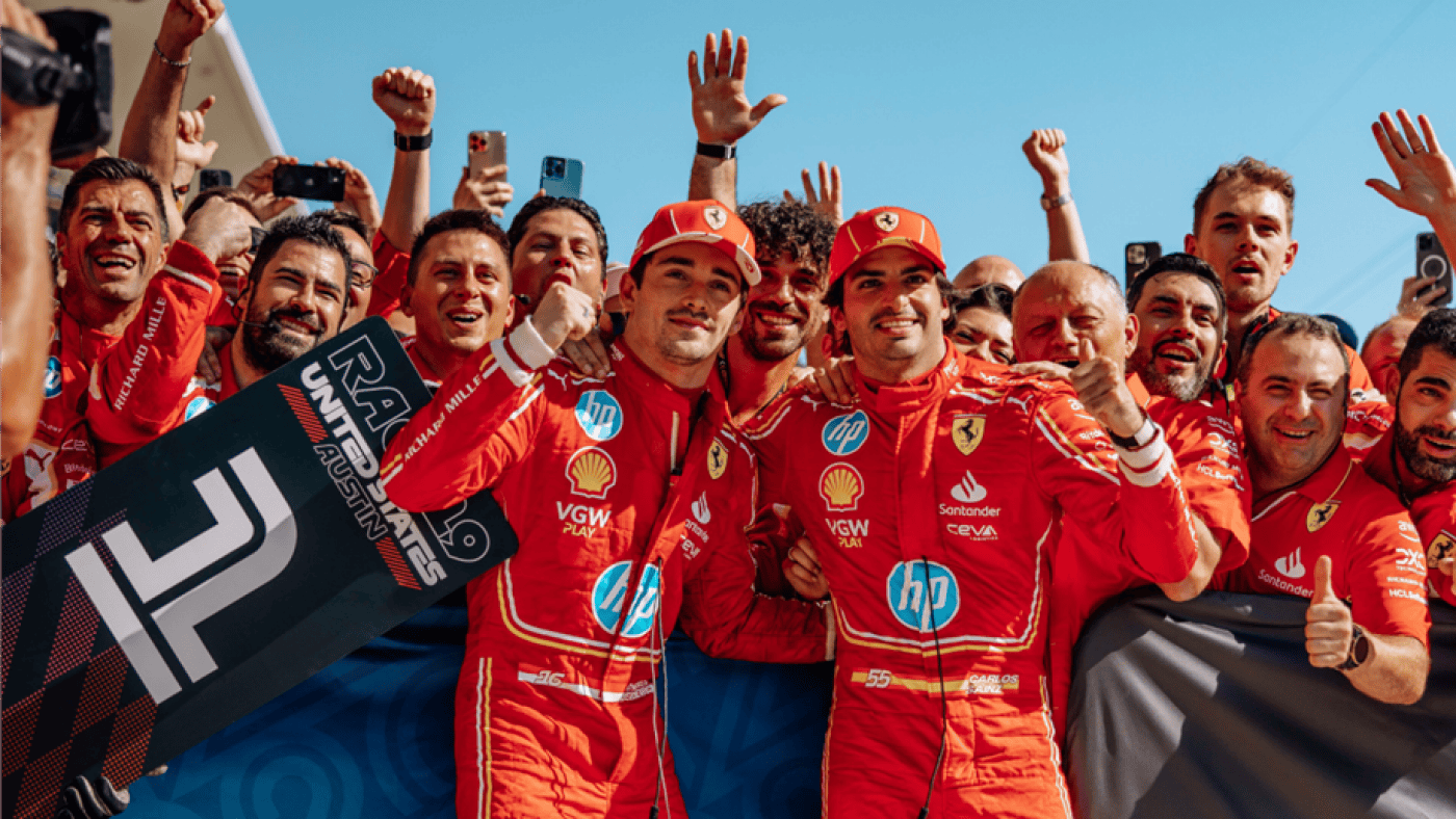 Ferrari faz dobradinha no Grande Prémio dos Estados Unidos de Fórmula 1&nbsp;