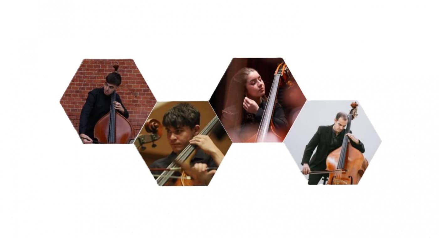 Ensemble de contrabaixos atua no Museu Nogueira da Silva