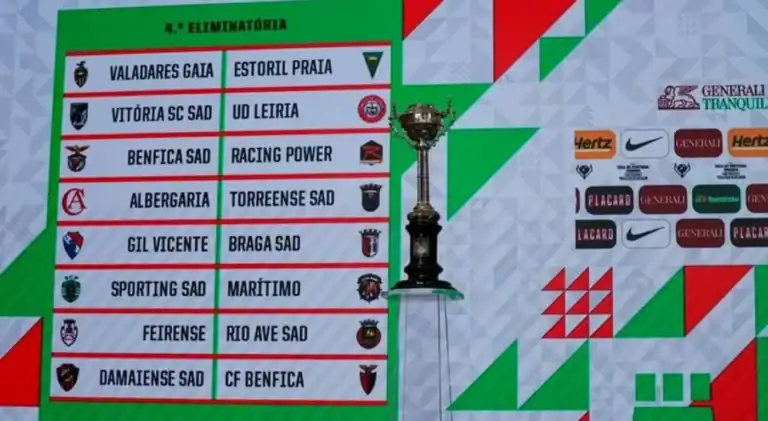 Sorteio dos 'oitavos' da Taça de Portugal feminina dita jogo entre SCB e Gil Vicente