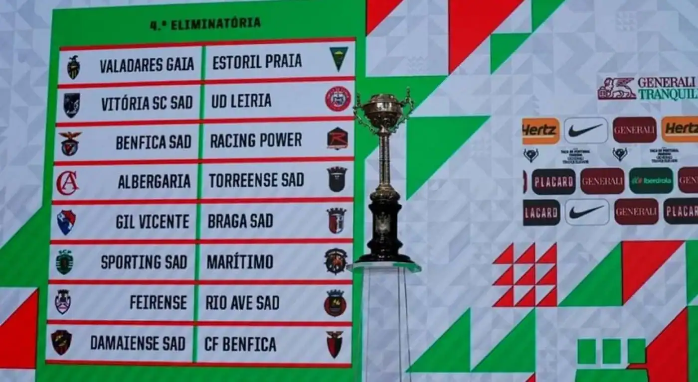 Sorteio dos 'oitavos' da Taça de Portugal feminina dita jogo entre SCB e Gil Vicente