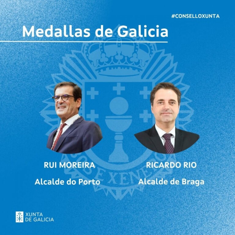 Xunta da Galiza distingue autarcas de Braga e Porto com Medalha de Ouro